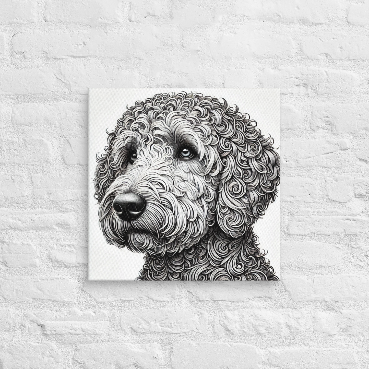 Noodle Doodle Labradoodle 18x18 inch canvas from the Fauna Collection at Absolute Legend.