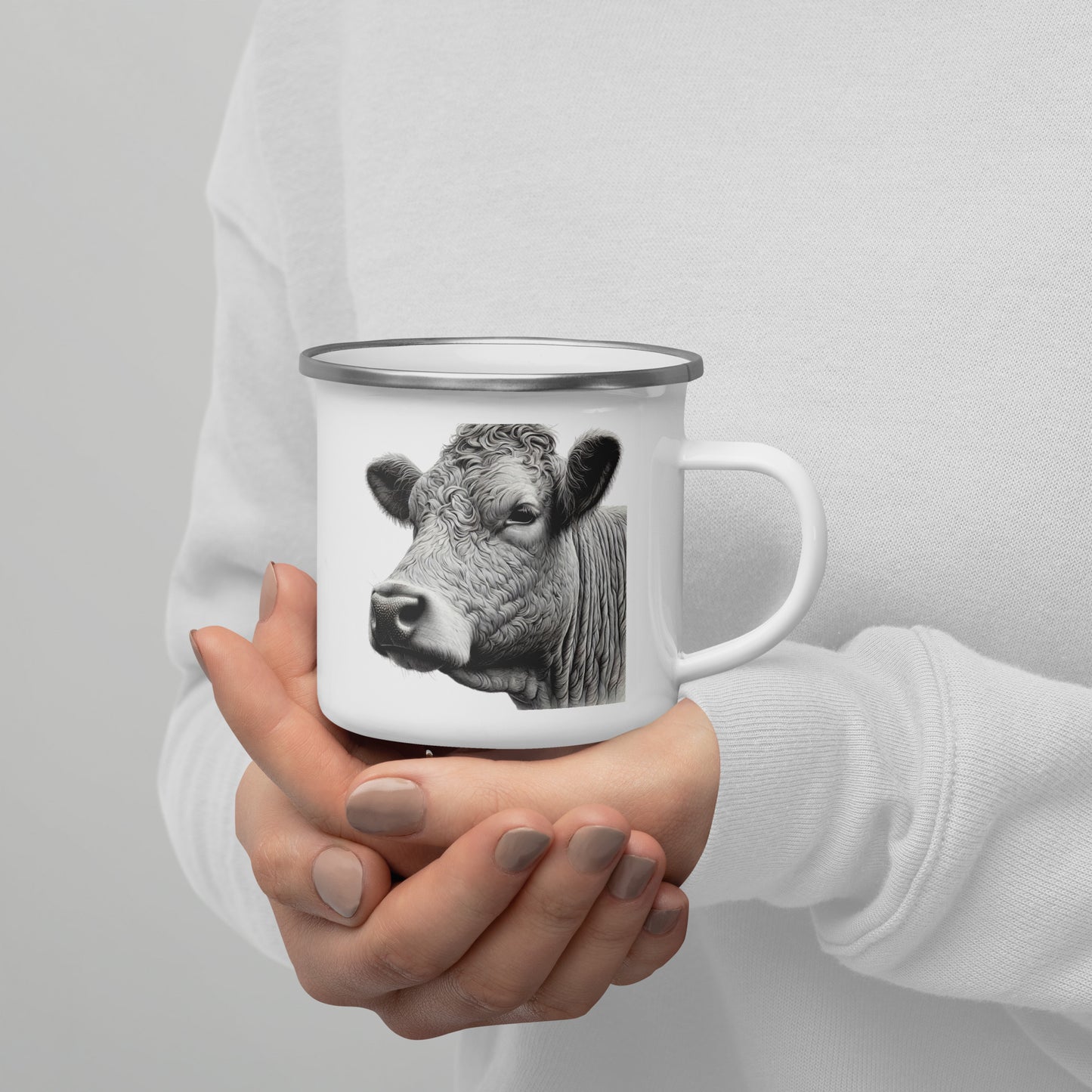 Gentle Gaze Enamel Cow Mug from the Fauna Collection at Absolute Legend
