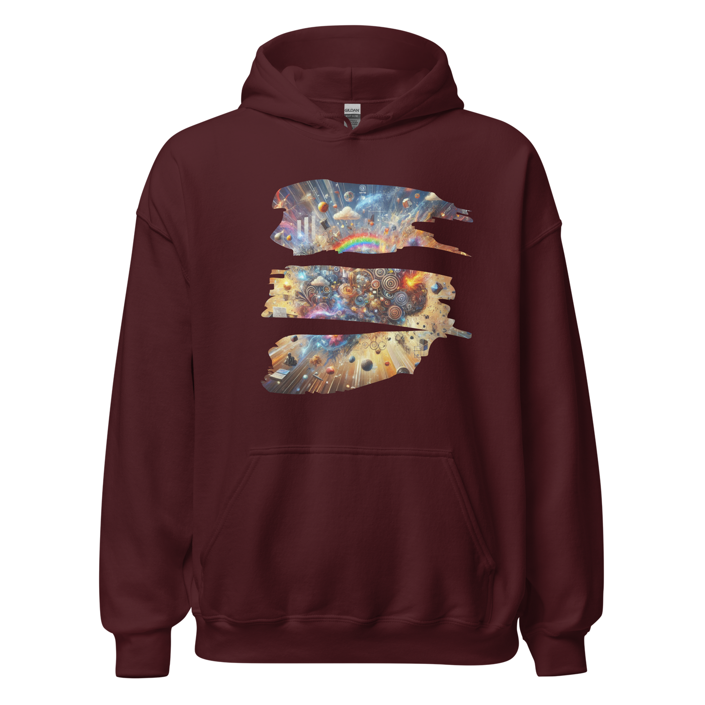 Fractured Mind Maroon Hoodie from the Chaos Threads Collection at Absolute Legend