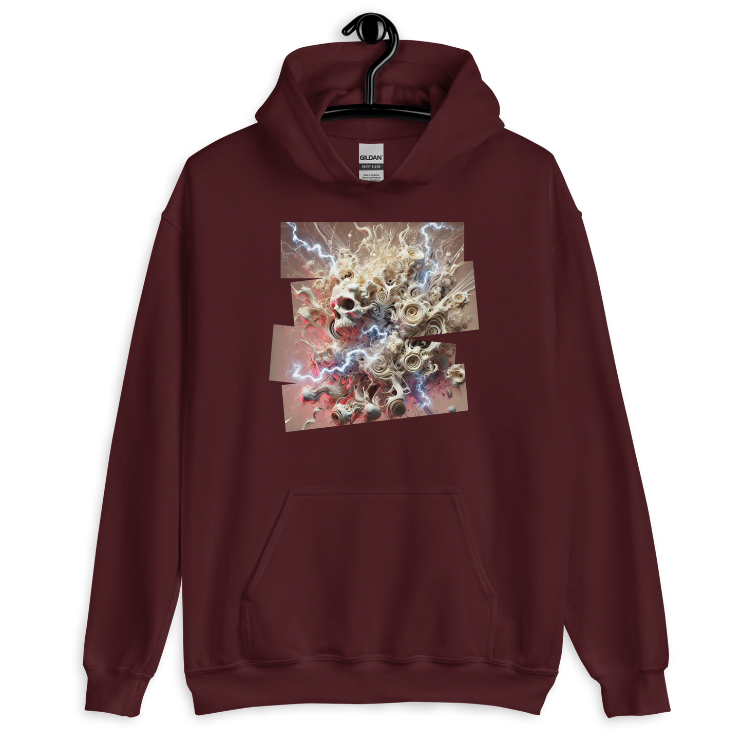 Fragmented Serenity Maroon Hoodie from the Chaos Threads Collection at Absolute Legend
