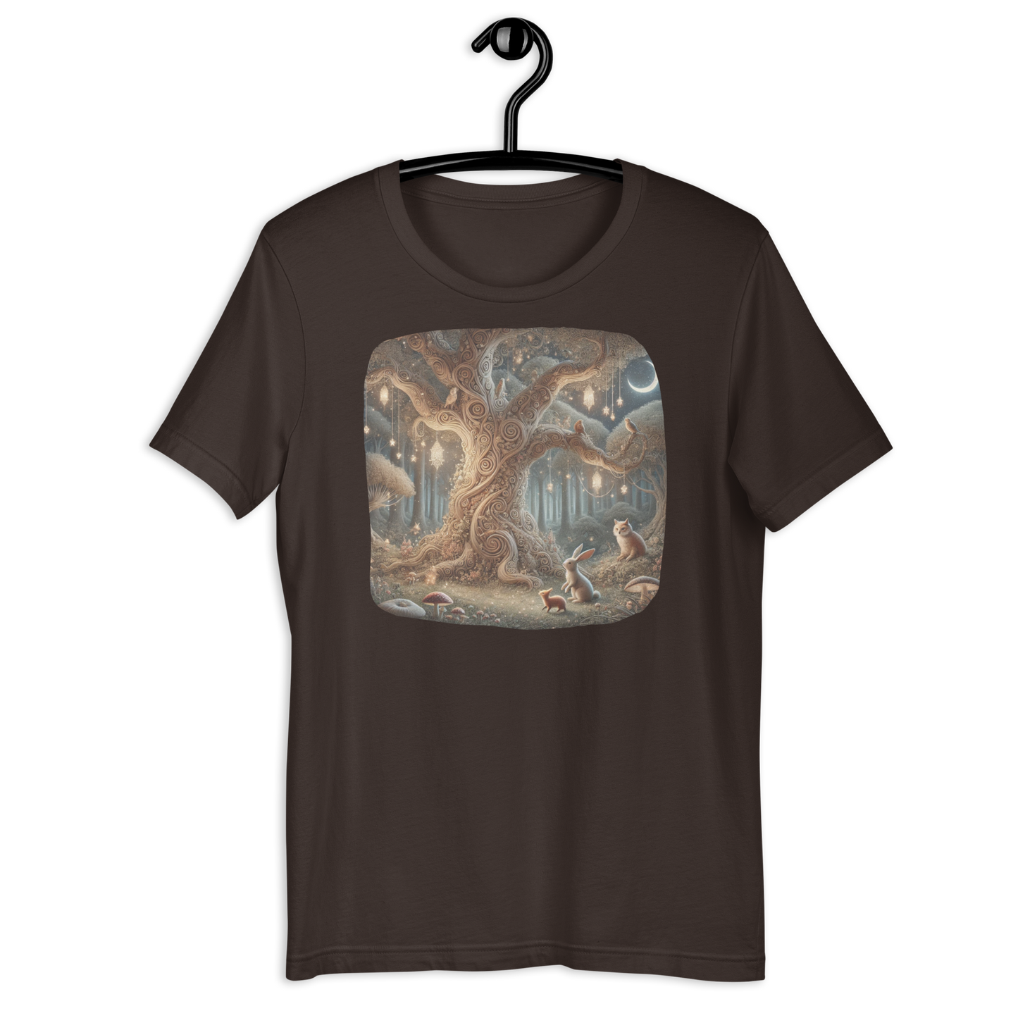 Curlicue Forest Brown T-Shirt from the Woodland Whimsy Collection at Absolute Legend