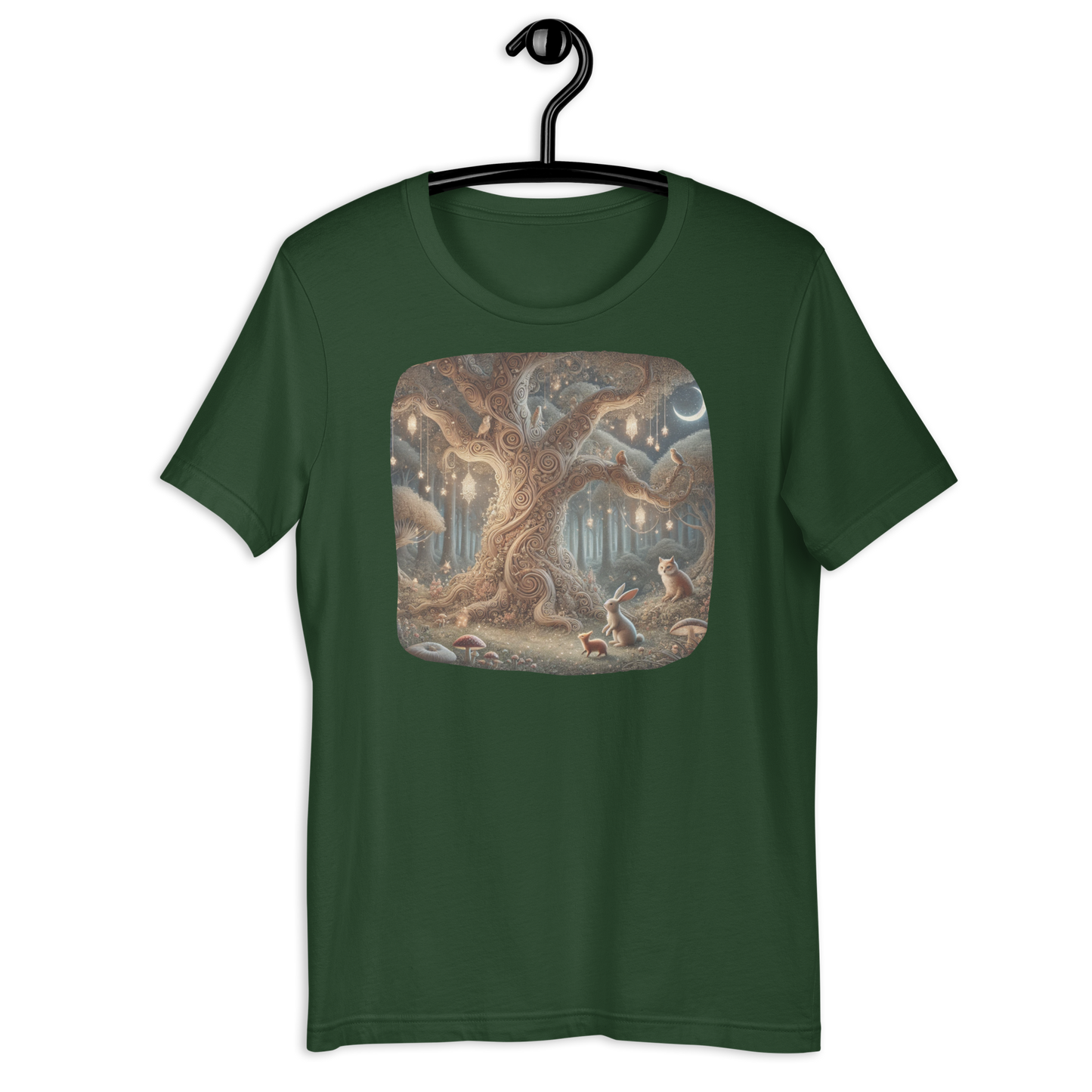Curlicue Forest Green T-Shirt from the Woodland Whimsy Collection at Absolute Legend