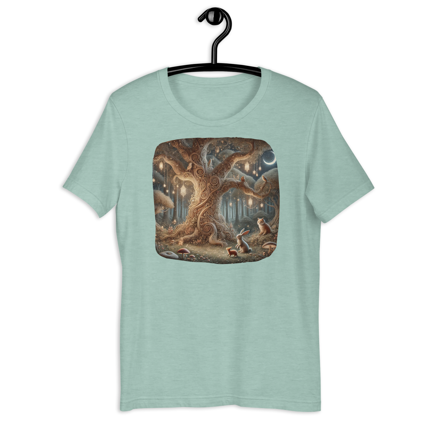 Curlicue Forest Pale Blue T-Shirt from the Woodland Whimsy Collection at Absolute Legend