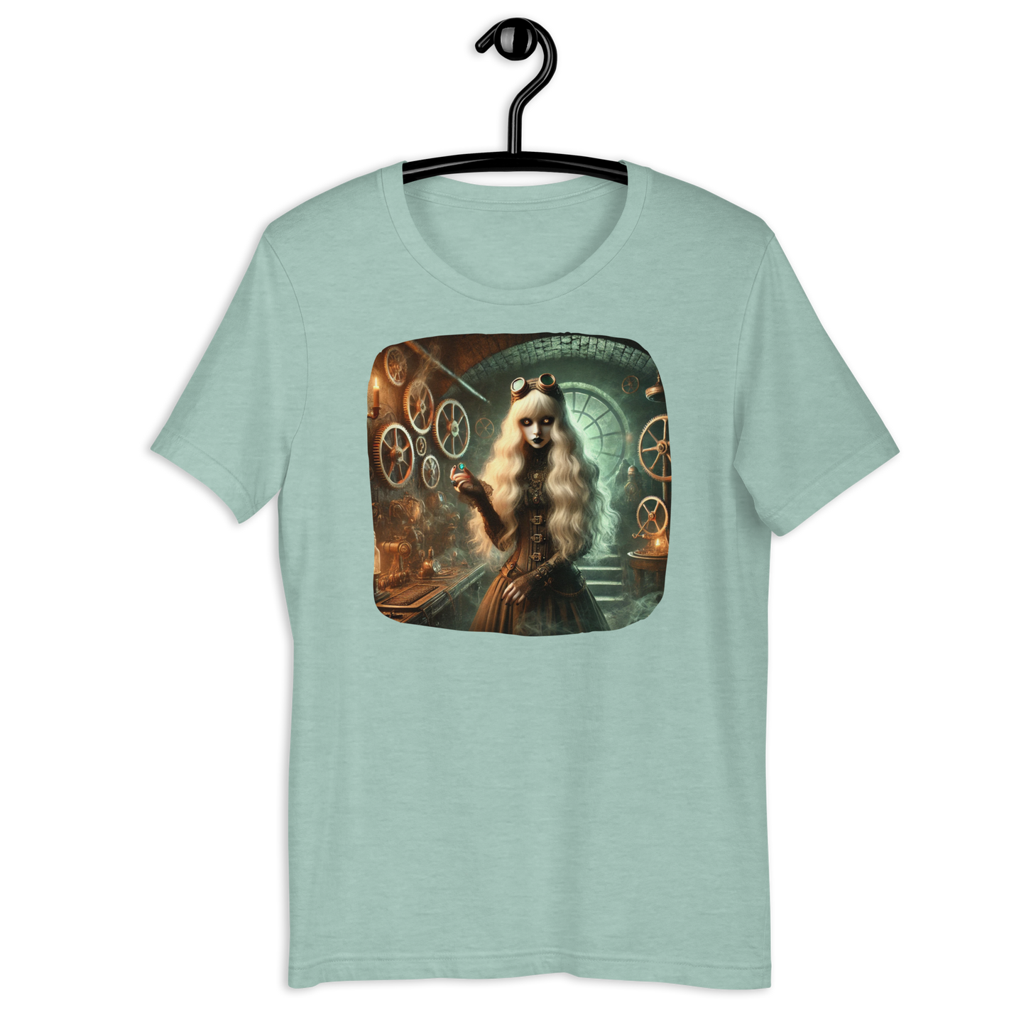 The Clockwork Alchemist Pale Blue T-Shirt from the Amelie Collection at Absolute Legend