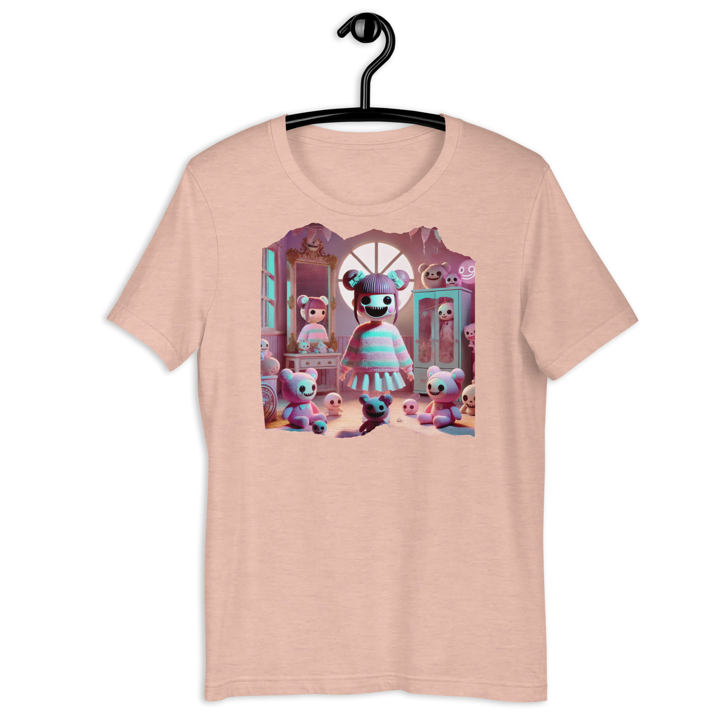 Sweetly Sinister Pale Peach T-Shirt from the Twisted Kawaii Collection at Absolute Legend