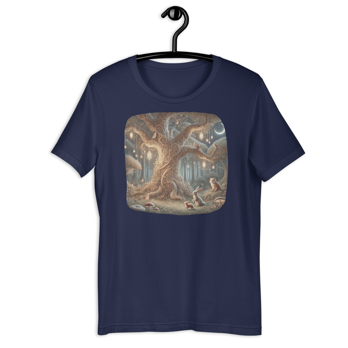 Curlicue Forest Navy T-Shirt from the Woodland Whimsy Collection at Absolute Legend