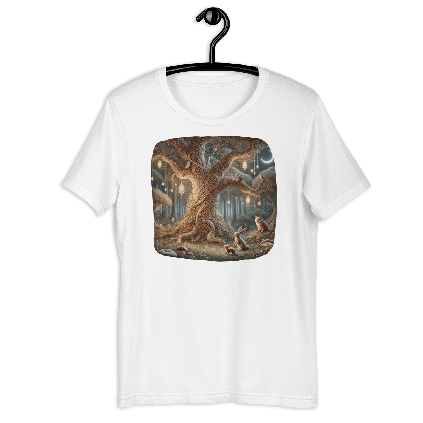 Curlicue Forest White T-Shirt from the Woodland Whimsy Collection at Absolute Legend