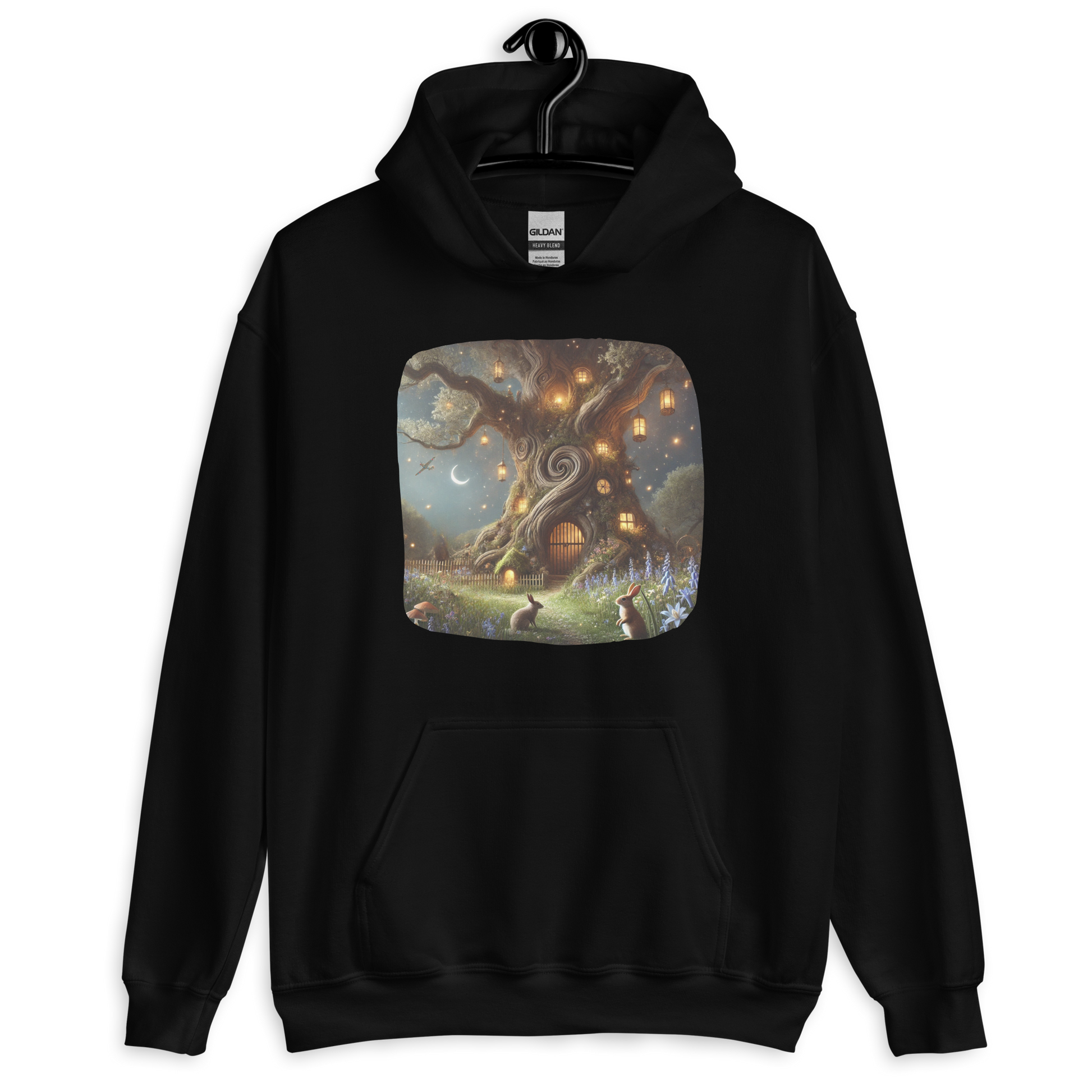 Wendy’s Place Black Hoodie with a cosy, vintage-inspired design evoking warmth and homey nostalgia from the Woodland Whimsy Collection at Absolute Legend
