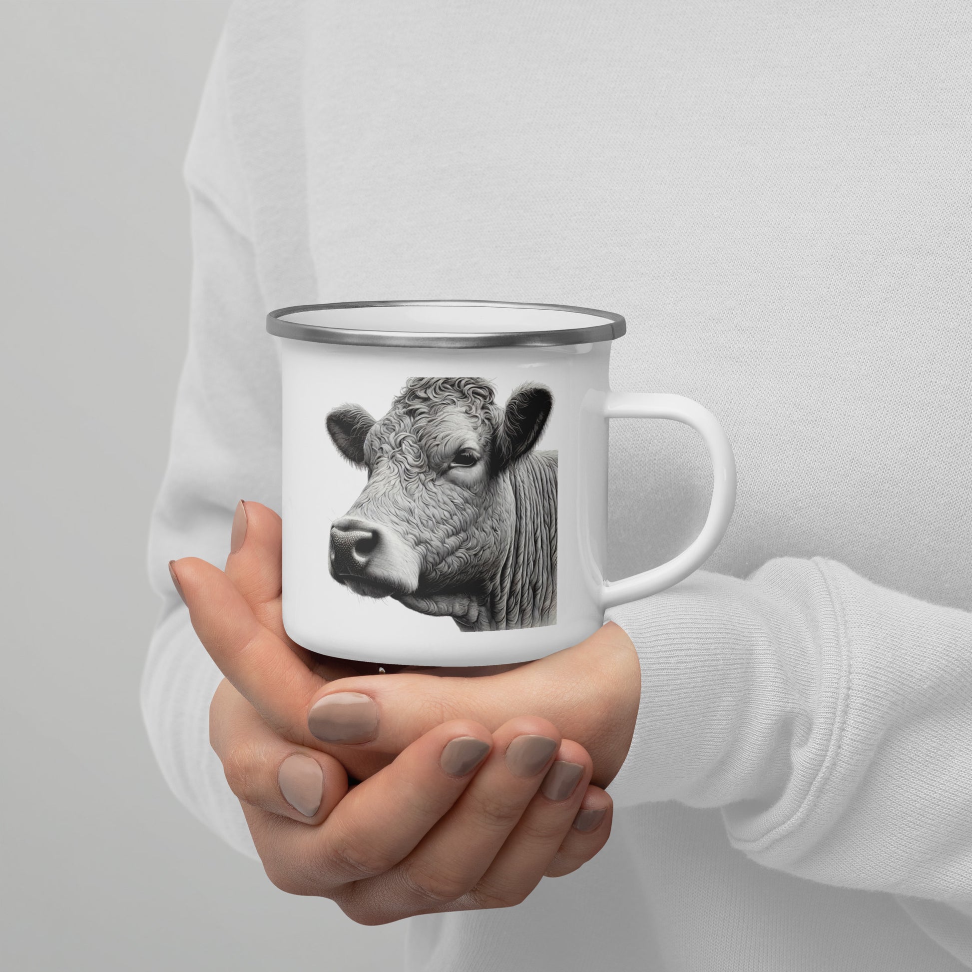 Gentle Gaze Enamel Cow Mug from the Fauna Collection at Absolute Legend