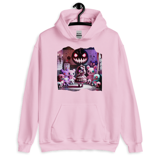 Lurking Smiles Pale Pink Hoodie from the Twisted Kawaii Collection at Absolute Legend