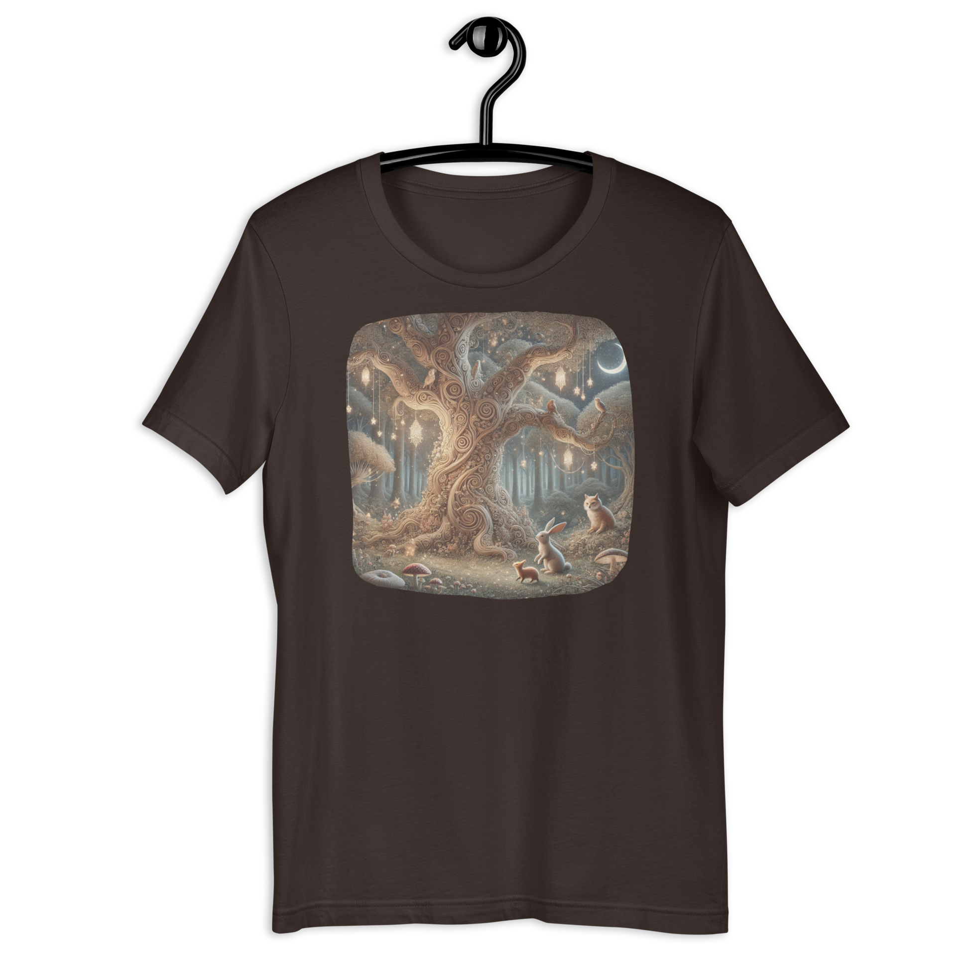 Curlicue Forest Brown T-Shirt from the Woodland Whimsy Collection at Absolute Legend