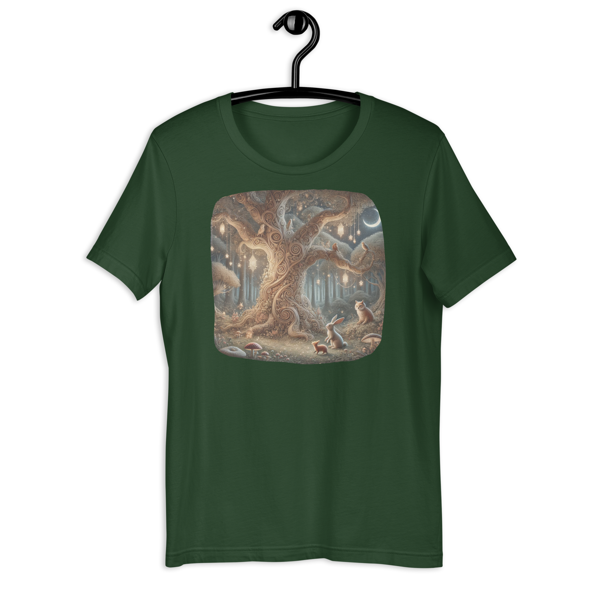 Curlicue Forest Green T-Shirt from the Woodland Whimsy Collection at Absolute Legend